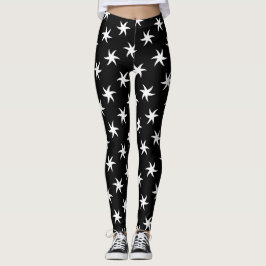 Weißer Starfish auf schwarz Leggings