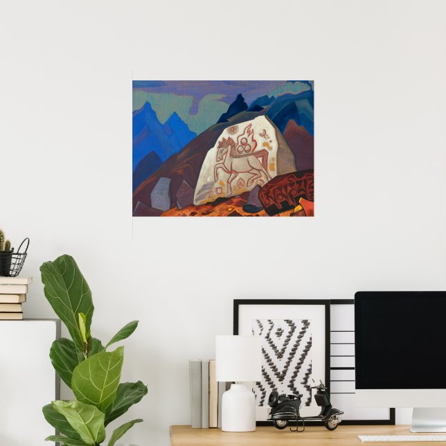 Weißer Stein, Zeichen von Chintamani von Roerich Poster (Heimbüro)