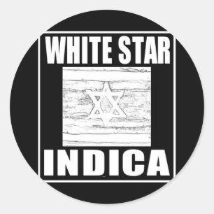 WEIßER STERN INDICA RUNDER AUFKLEBER