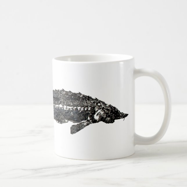 Weißer Stör Gyotaku-40-Item Tasse (Rechts)
