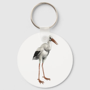 Weißer Storch Schlüsselanhänger