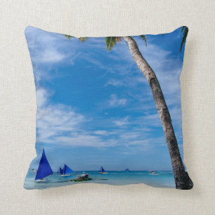 Weißer Strand Boracay, Philippinen Kissen