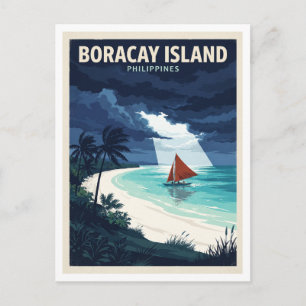Weißer Strand, Boracay, Philippinen Malay Erinneru Postkarte