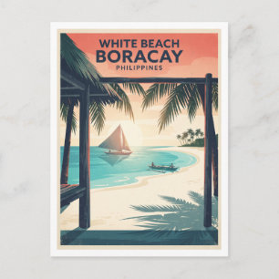 Weißer Strand, Boracay, Philippinen Malay Souvenir Postkarte