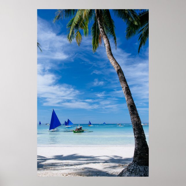 Weißer Strand | Boracay, Philippinen Poster (Vorne)