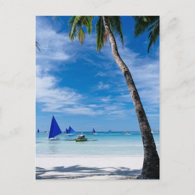 Weißer Strand | Boracay, Philippinen Postkarte (Vorderseite)