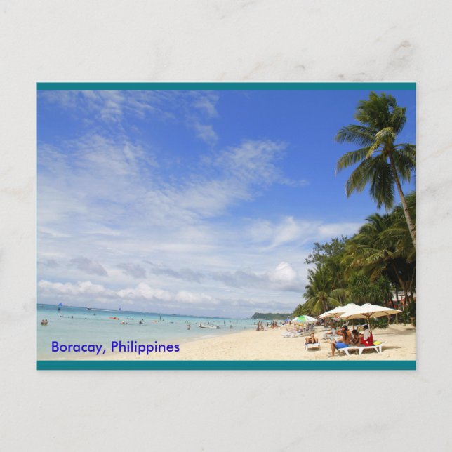 Weißer Strand, Boracay Postkarte (Vorderseite)