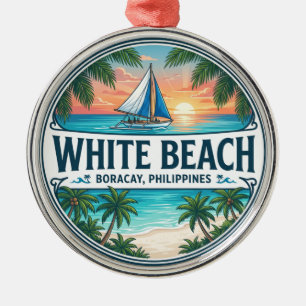 Weißer Strand Philippinen Ornament Aus Metall
