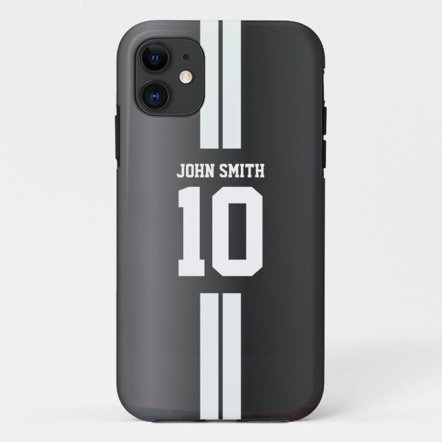 Weißer Streifen-Fußball-Jersey dunkler iPhone 5 Case-Mate iPhone Hülle (Rückseite)