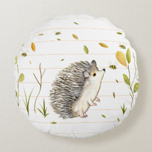 Weißer Streifen Igel Rundkissen Rundes Kissen