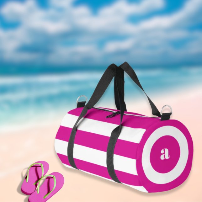 Weißer Streifen Monogramm Duffle Bag (Von Creator hochgeladen)