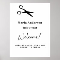 Weißer Styling mit schwarzem Haar - Öffnungszeiten