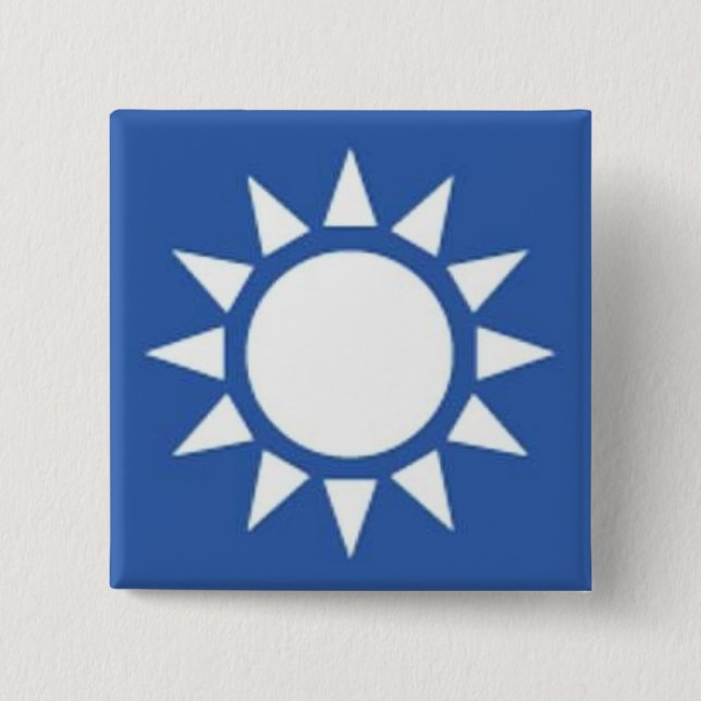 Weißer Sun-Button Button (Vorderseite)
