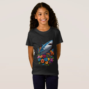 Weißer T - Shirt mit Blumenmuster