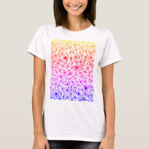 Weißer T - Shirt mit handGezeichnet Augenbrauende
