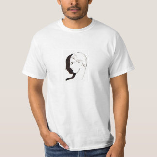 Weißer T - Shirt mit Kunst-Dekoartgesicht