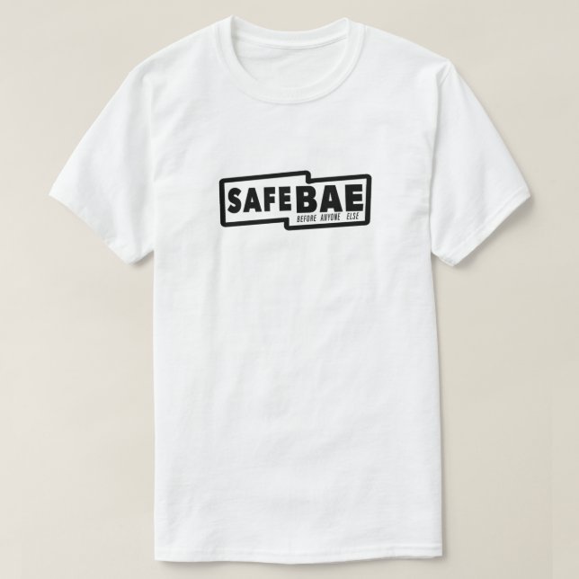 Weißer T - Shirt mit schwarzem Logo (Design vorne)