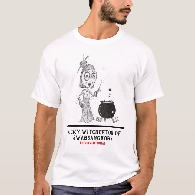 Weißer T - Shirt "Vicky Witcherton" (Vorderseite)