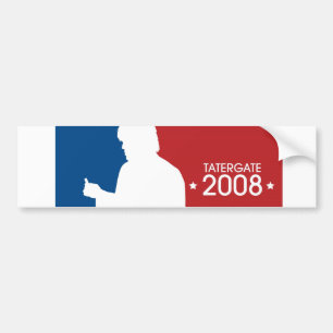 Weißer "TaterGate 2008" Sportlogoaufkleber Ron Autoaufkleber