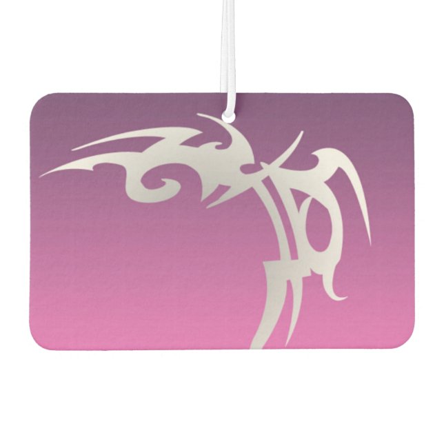 Weißer Tätowierungsdruck mit lila Farbverlauf Autolufterfrischer (Vorderseite)