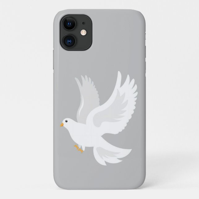 Weißer Taubenvogel auf grau Case-Mate iPhone Hülle (Rückseite)