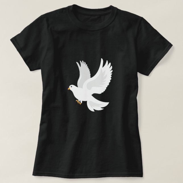 Weißer Taubenvogel auf grau T-Shirt (Design vorne)