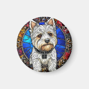Weißer Terrier-Hundeporträt Magnet