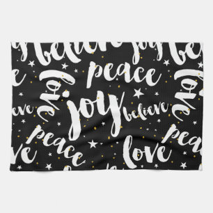 Weißer Text im schwarzen Hintergrund Küchentuch