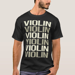 Weißer Text Violine T-Shirt