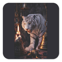 Weißer-Tiger-Aufkleber – Eine kleine Berührung des