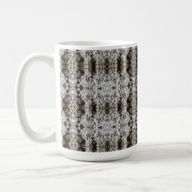 Weißer Tiger Baumrinden-Muster Kaffeetasse (Links)