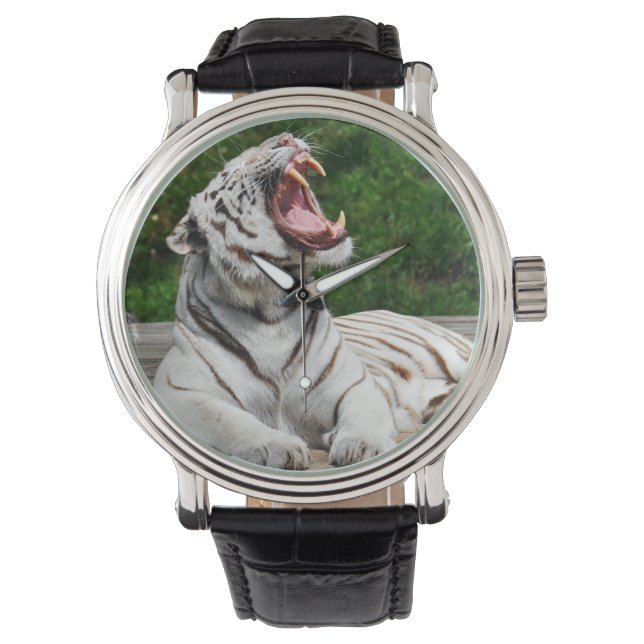 Weißer Tiger, Bengalische Tiger-Uhr Armbanduhr (Vorderseite)
