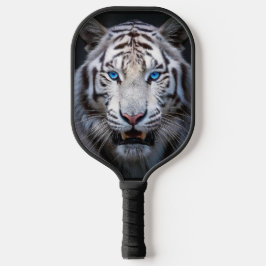 Weißer Tiger Blaue Augen Pickleball Schläger