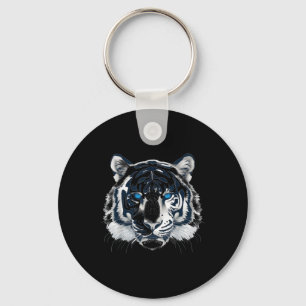 Weißer Tiger Blaue Augen Wildkatze Tier _1 Schlüsselanhänger