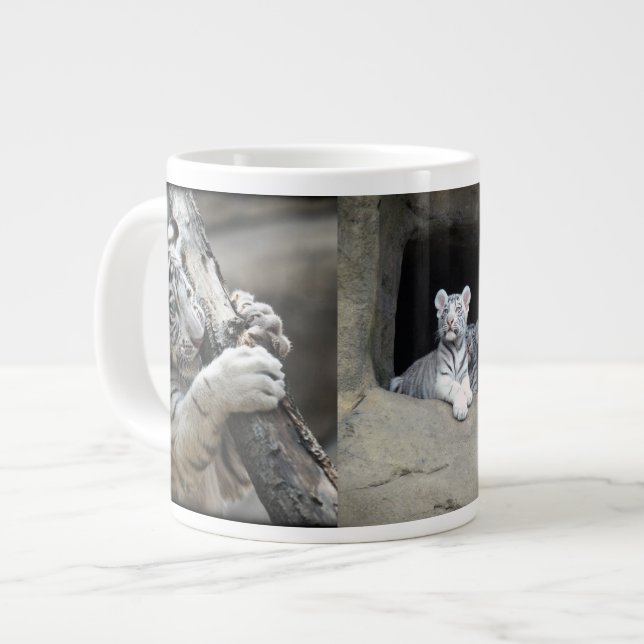 WEISSER TIGER CUB Jumbo-Tasse (Vorderseite Links)