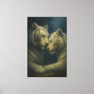 Weißer Tiger – Ewige Zuneigung • Premium Fine Art Leinwanddruck