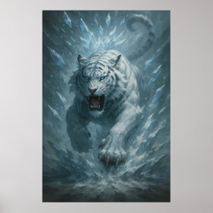 Weißer Tiger – Frostkönig Eisstoß Abstieg – ManJi Poster