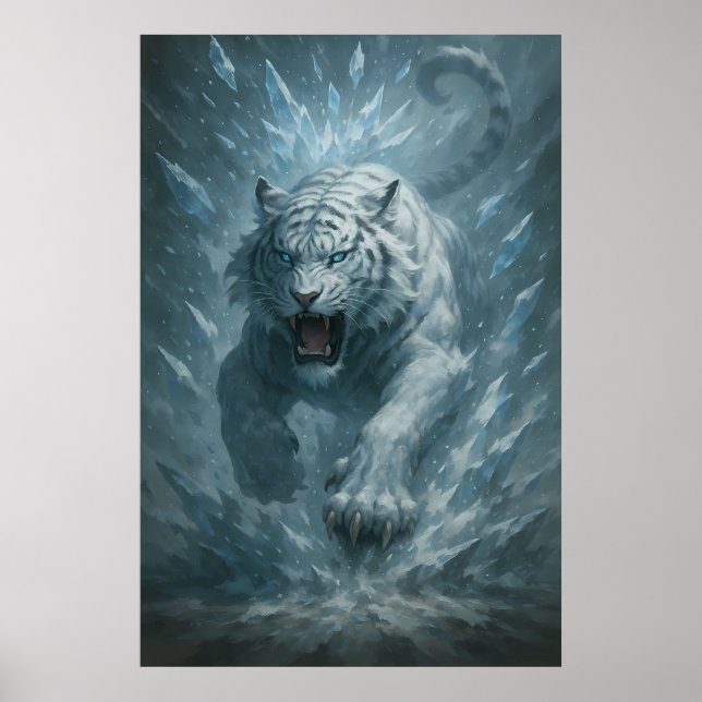 Weißer Tiger – Frostkönig Eisstoß Abstieg – ManJi Poster (Vorne)