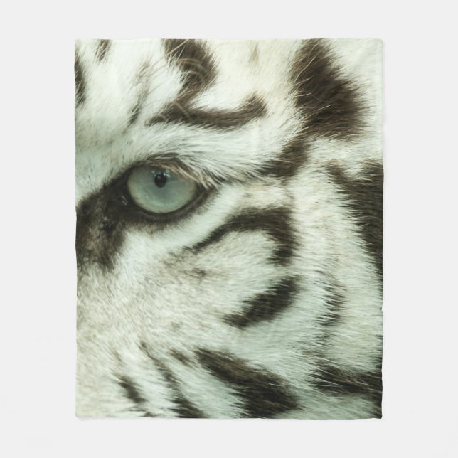 WEISSER TIGER-GESICHT FLEECEDECKE (Vorderseite)