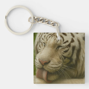 Weißer Tiger im Alltagsleben Schlüsselanhänger