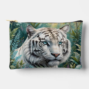 Weißer Tiger in einem blauen grünen Dschungel Zubehörtasche