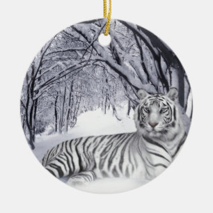 WEISSER TIGER KERAMIKORNAMENT