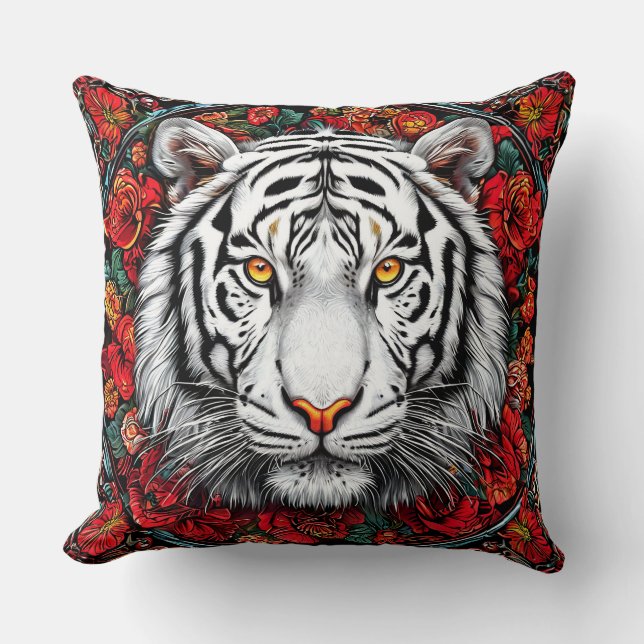 Weißer Tiger Kissen (Vorderseite)