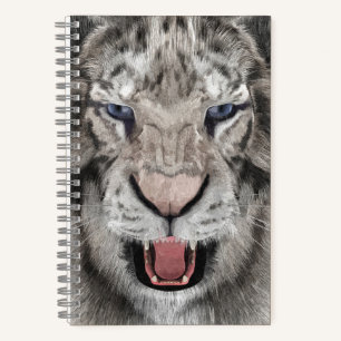 Weißer-Tiger-Kopf-Wildlife-Ästhetik Notizbuch