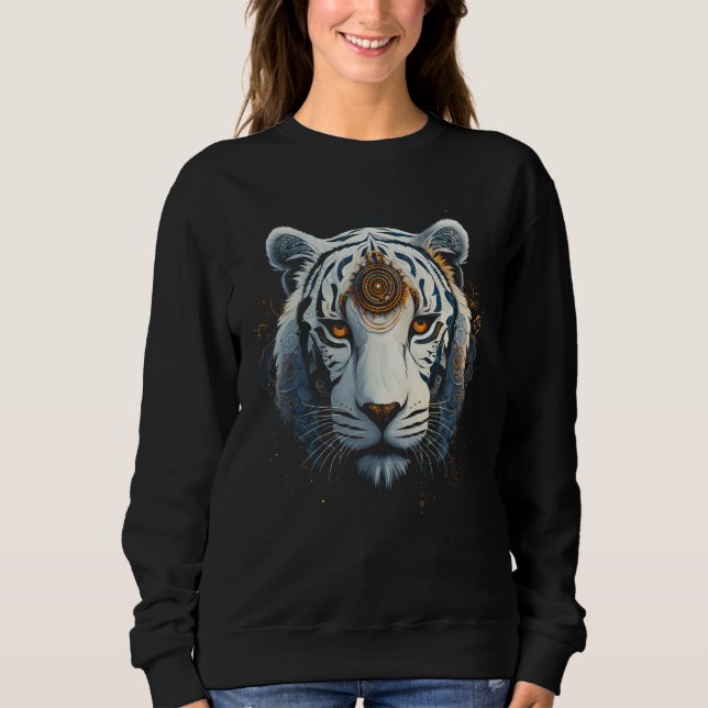 Weißer Tiger Kunstwerk  Tier Tiger 1 Sweatshirt (Vorderseite)