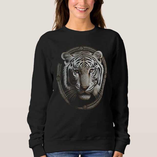 Weißer Tiger Kunstwerk  Tier Tiger Sweatshirt (Vorderseite)