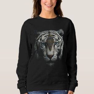 Weißer Tiger Kunstwerk Tiermotiv Tiger Sweatshirt
