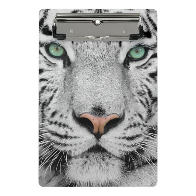 Weißer Tiger Mini Klemmbrett (Vorderseite)
