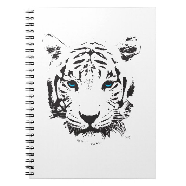 Weißer Tiger mit blauen Augen Notizblock (Vorderseite)