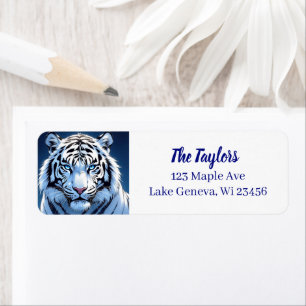Weißer Tiger mit blauen Augen personalisiert